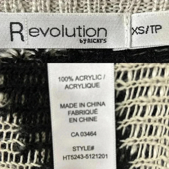 Ricki’s Sweater Crewneck Pullover Zebra Print Intarsia Knit Cream Black Size XS - Picture 10 of 16